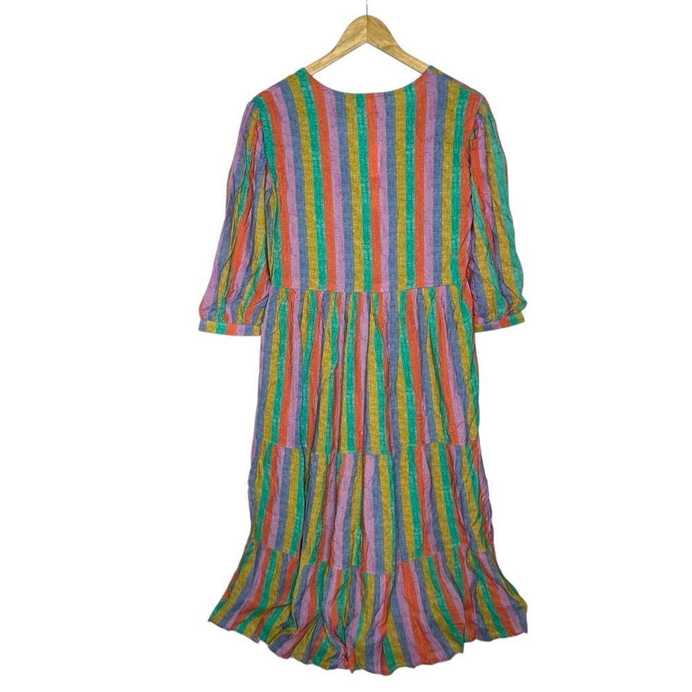 NWT Briton Court 3/4 Sleeve Stripe Maxi Dress s - Picture 3 of 9